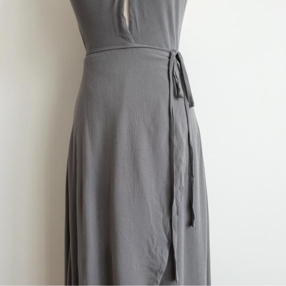 Lulus Marisha Washed Olive Green Halter Wrap Dress - Picture 8 of 16